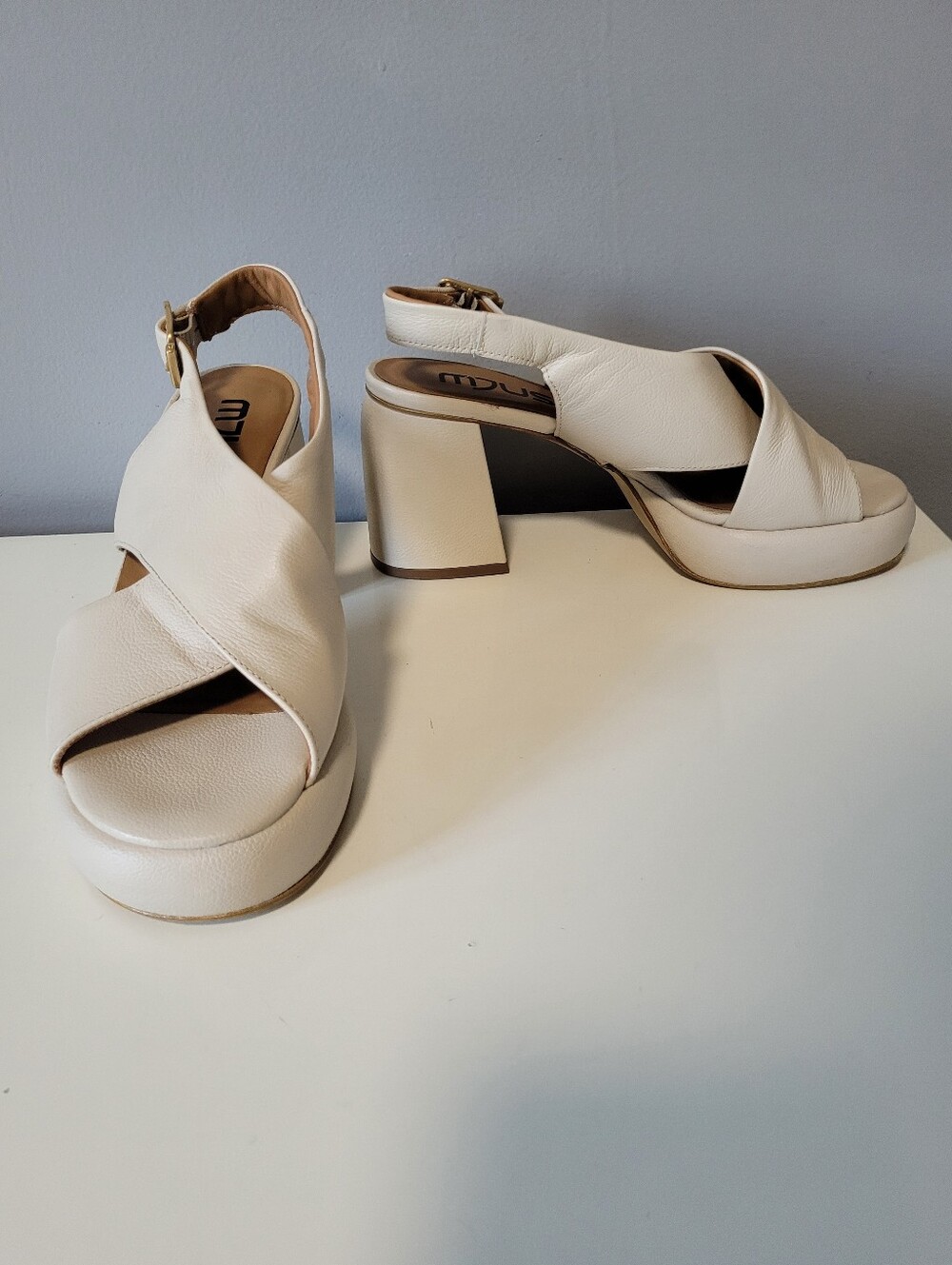 MJUS Tawny Heeled Sandal In Latte, Size 39